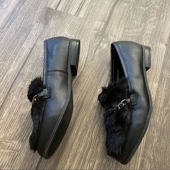 2/$30 A New Day Sal Faux Leather Fur Closed Loafers Black - Picture 8 of 12
